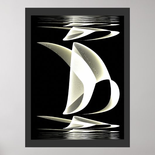 Poster Schwarz-Weiß-Stil Reflexion 2 (Vorne)