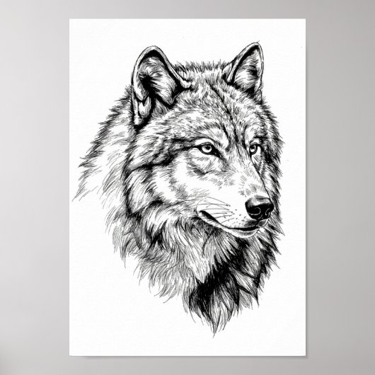 Poster Schwarz-Weiß-Tierporträt (Vorne)