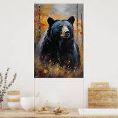Poster | Schwarzbär | Ölmalerei (Küche)