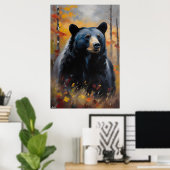 Poster | Schwarzbär | Ölmalerei (Heimbüro)