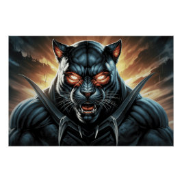 Poster Schwarze Katze und Ratte 11 E
