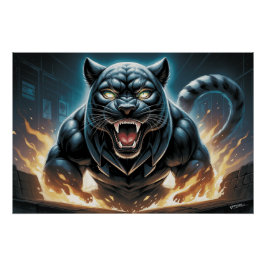 Poster Schwarze Katze und Ratte 11 I