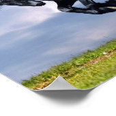 Poster - Schwarzfriespferd läuft gratis (Ecke)