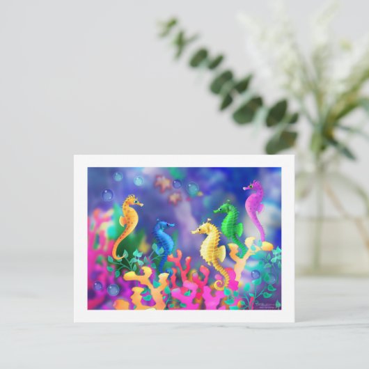 poster_Seepferde Postkarte (Stehend Vorderseite)