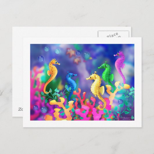 poster_Seepferde Postkarte (Vorne/Hinten)