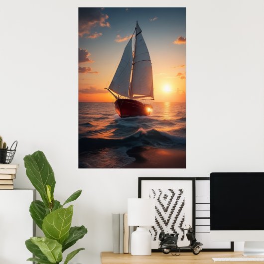 Poster Segelboot (Heimbüro)