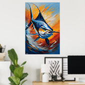 Poster | Segelfische | Ölmalerei (Heimbüro)