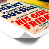 Poster Sein Mädchen Freitag Cary Grant Rosalind Ru (Ecke)