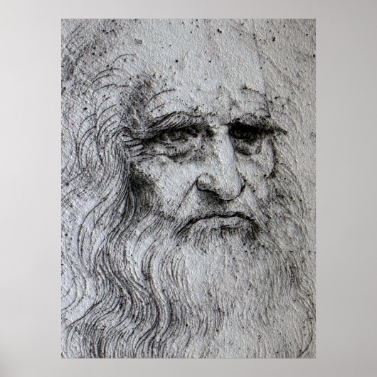 Poster - Selbstporträt Leonardo Da Vinci (Vorne)