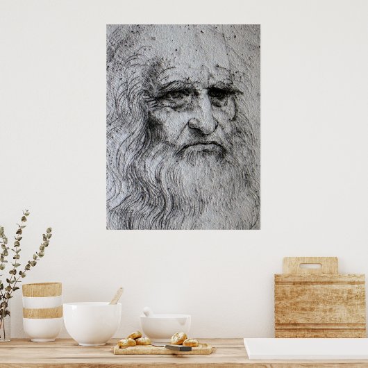 Poster - Selbstporträt Leonardo Da Vinci (Küche)
