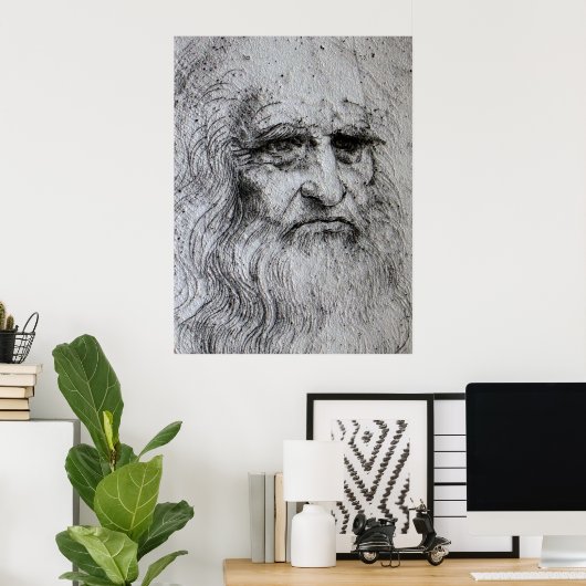Poster - Selbstporträt Leonardo Da Vinci (Heimbüro)
