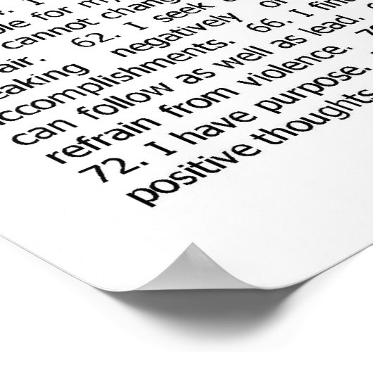 Poster: "Self Esteem_Positive Me" Poster (Ecke)