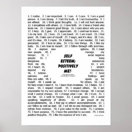 Poster: "Self Esteem_Positive Me" Poster (Vorne)
