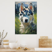 Poster | Siberian Husky Puppy | Ölmalerei (Küche)
