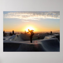 Poster Skateboard Park Sunset Skateboard Cali