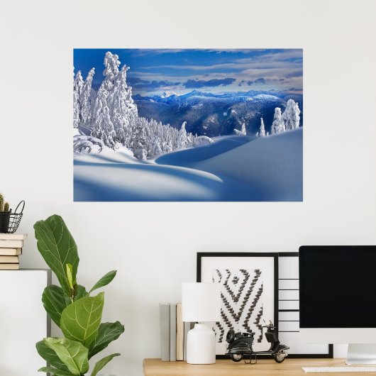 Poster "Snow Top Mountains" (Heimbüro)