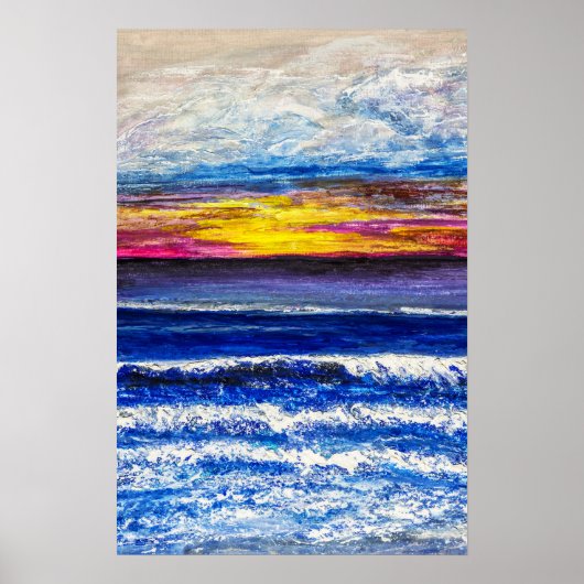 Poster - Sonnenaufgang am Meer (Vorne)