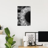 Poster Sonnenblume auf dem Feld BW (Heimbüro)