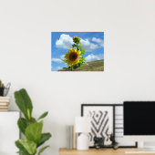 Poster - Sonnenblume auf dem Hügel (Horizont) (Heimbüro)