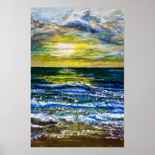 Poster - Sonnenuntergang am Meer