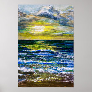 Poster - Sonnenuntergang am Meer
