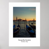 Poster - Sonnenuntergang durch Gondola Venedig Ita (Vorne)