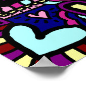 Poster, Spaß Abstrakte Herzen Poster (Ecke)