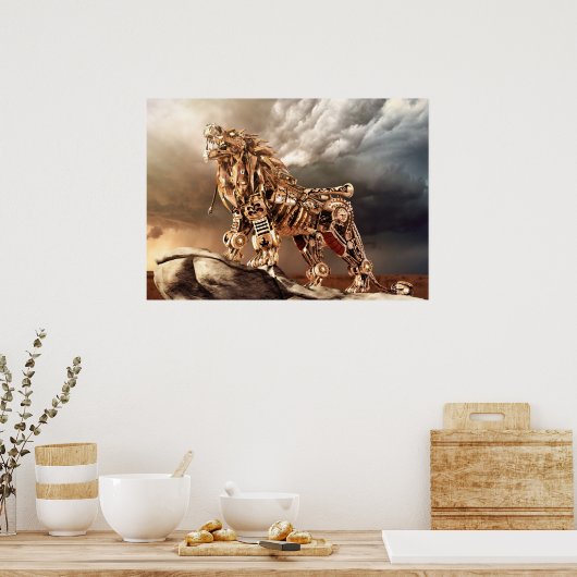 Poster SteamPunk GOLD LEON (Küche)