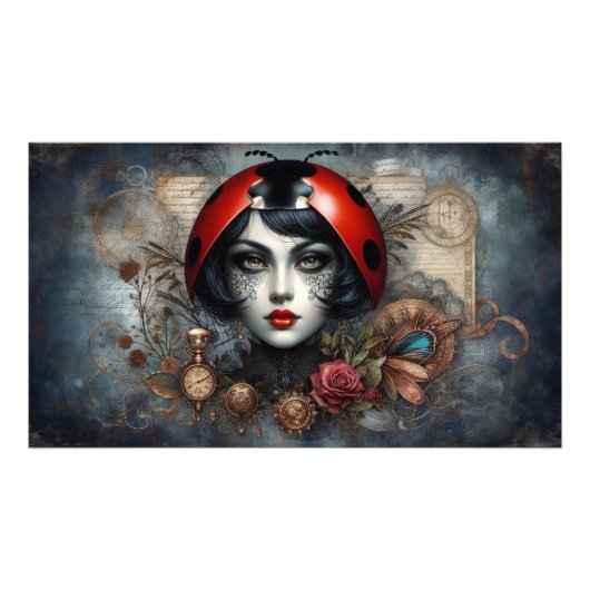 Poster Steampunk Gothic LadyBug Wall Art (Vorne)