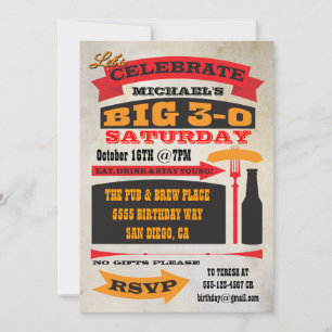 Poster-Stil BIG 30 Geburtstagsfeier Einladungen