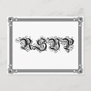 Poster-Stil Rot & Schwarz DIY-RSVP-Postkarte Einladungspostkarte