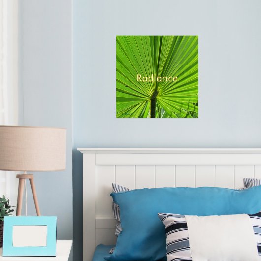 Poster - strahlende Palmwand (In Situ (Schlafzimmer))