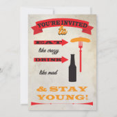 Poster Style 40. Geburtstag Feier Einladungen (Rückseite)