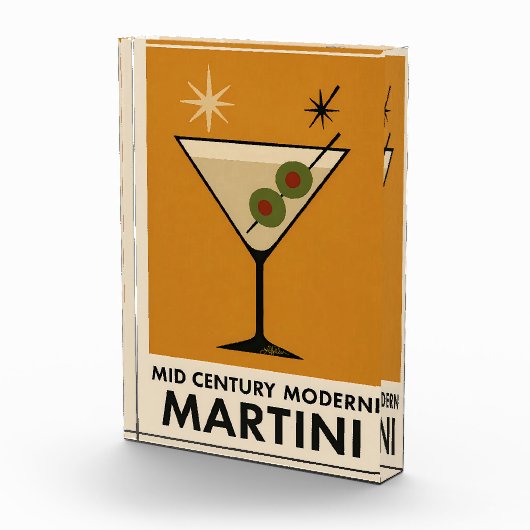Poster Style Mid Century Modern Martini Fotoblock (Rechts)