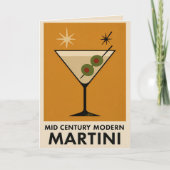 Poster Style Mid Century Modern Martini Karte (Vorderseite)