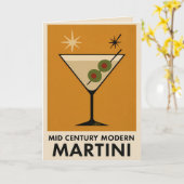 Poster Style Mid Century Modern Martini Karte (Gelbe Blume)