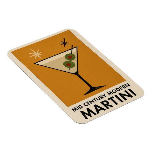 Poster Style Mid Century Modern Martini Magnet (Rechte Seite)