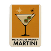 Poster Style Mid Century Modern Martini Magnet (Vertikal)