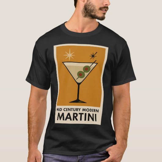 Poster Style Mid Century Modern Martini T-Shirt (Vorderseite)