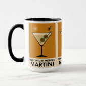 Poster Style Mid Century Modern Martini Tasse (Links)