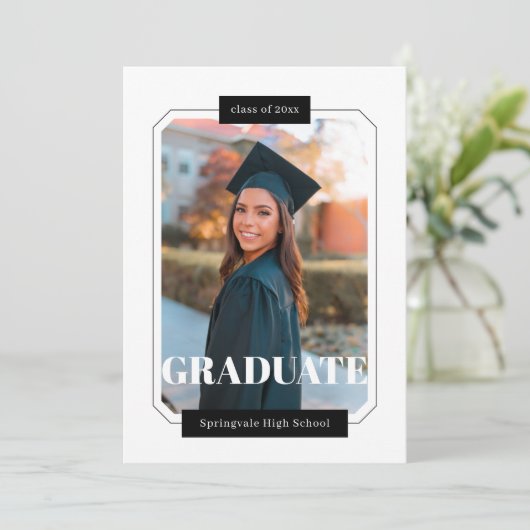 Poster Style Minimalistisch Modernes Abschluss Fot Ankündigung (Stehend Vorderseite)