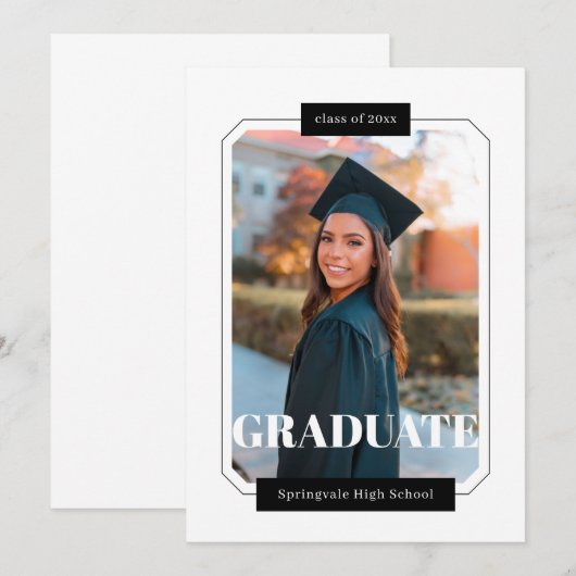 Poster Style Minimalistisch Modernes Abschluss Fot Ankündigung (Vorne/Hinten)