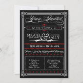 Poster Style Red & Black DIY Einladung Hochzeit (Vorderseite)
