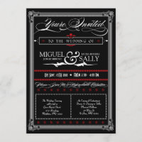 Poster Style Red & Black DIY Einladung Hochzeit