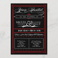 Poster Style Red & Black DIY Einladung Hochzeit