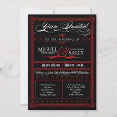 Poster Style Red & Black DIY Einladung Hochzeit (Vorderseite)