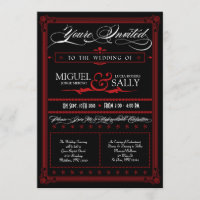 Poster Style Red & Black DIY Einladung Hochzeit