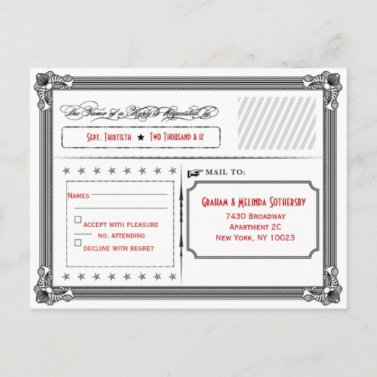 Poster Style Red & Black DIY UAWG Postcard Einladungspostkarte (Rückseite)