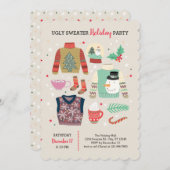 Poster Style Ugly Sweater Feier Einladung (Vorne/Hinten)