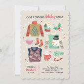 Poster Style Ugly Sweater Feier Einladung (Vorderseite)